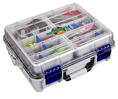 Flambeau Outdoors 3000WPNC Waterproof Satchel 3000, Portable Waterproof Tackle Box with Trays, Gray/Clear - without Bottom Cage - size: 3000 Series, style: Standard