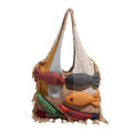 Bohemian style travel handbag for women large-capacity woven bag vacation beach seaside tote bag crochet purse - color: Khaki