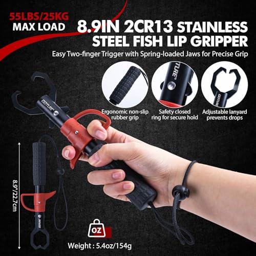 Goture Fishing Tool Kit,Fishing Pliers,Fillet Knife with Sheath,Fish Lip Gripper,Fish Hook Remover,Lanyard,Line Scissors,Sharpener,Stainless Steel Soap,Saltwater Gear Kit,Red/Pink,Gifts for Men/Women - color: A4:10pcs Fishing Kit