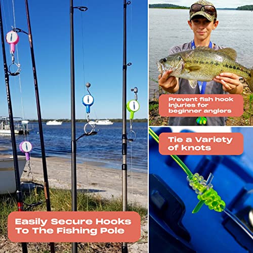 HOOK-EZE Fishing Knot Tying Tool | Protect from Fish Hooks | Tie Fishing Knots Easily | Cool Gadgets for Fishermen | Ice Fly Fishing | Fishing Accessories for Beginner Anglers | Nail Knot Tool - color: Orange, style: Nail Knot