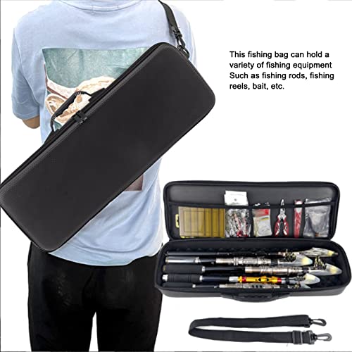 Fishing Rod Case, Large Capacity Multifunctional Waterproof Fishing Rod Bag Built in Shockproof Foam Padding, Fishing Tackle Bag with Detachable Adjustable Shoulder Strap for Travel Gift for Men Dad