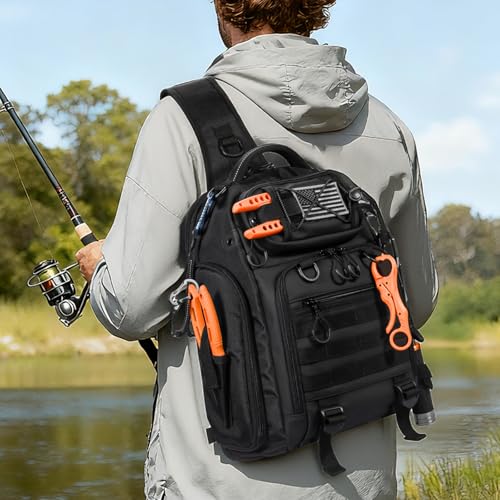 18L Fishing Sling Bag with Removable Lure Wraps and Rod & Beverage Holder, Tackle Bag for Fishing Gear - color: A: 18L Sling Bag