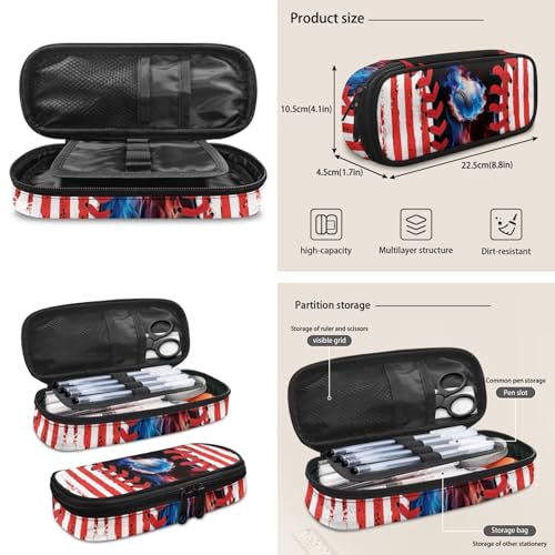 Baseball Backpack 4 Pieces American Flag School Backpack with Lunch Bag Handbag Pencil Case Water Bottle Sling Bag Elementary Middle Rucksack Travel Bookbag - color: Baseball