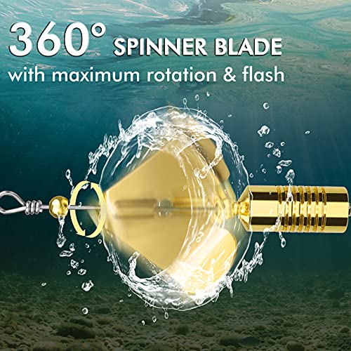 TRUSCEND Swim or Jig Fishing Spinner Baits for Freshwater and Saltwater, Rooster Tail Fishing Lures for Trout Bass Walleye Crappie Salmon Pike, Blade Bait with Copper Blade - color: C2-2.6"-0.17/0.32oz