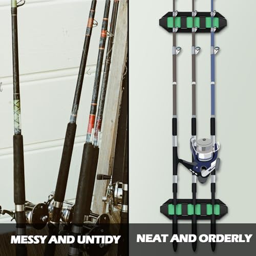 Sratte 4 Pcs Rod Holders for Fishing Boat Wall Mount Fishing Pole Holders Horizontal EVA Foam Garage Rod Rack Summer Boat Accessories for Men Gifts - color: Green, size: 7.8 Inch
