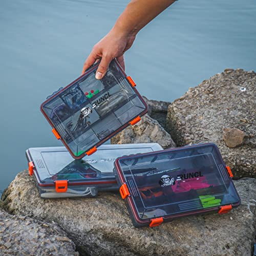 RUNCL Fishing Tackle Box, Waterproof Airtight Stowaway, 3600/3700 Tray Tackle Box with Adjustable Dividers, Plastic Storage Organizer(4pcs 3600) - color: 4pcs 3600