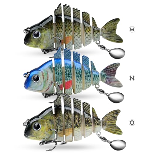 Crankbait Fishing Lure Pike Muskie Lures Lifelike Multi Jointed Swimbait Segement Hard Minnow Bait Treble Hook - color: HS078MON-3pcs/set