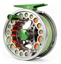 Fly Fishing Reel with Aluminum Alloy Body 5/6wt Die Cast Pre-Loaded Fly Reel with Line Combo for Trout Bass Carp Pike Panfish - color: Green