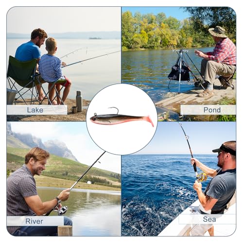 9KM DWLIFE Fishing Lures Pre-Rigged Soft Fishing Lures Bass Bait for Freshwater Saltwater Soft Plastic Lures for Bass Trout Walleye Fishing Gift