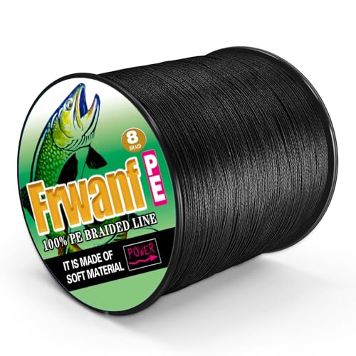 8 Strand Braided Fishing Line - Colorfast - Zero Stretch - High Strength - Abrasion Resistant Braided Line - Thousands of Choices in 9 Colors - Professional Performance in Salt or Fresh Water - color: Black (do not fade), size: 6LB-328Yards-0.10MM(do not