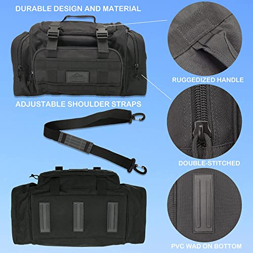 APRILBAY Duffel Bag – Heavy Duty Tactical Gym Bag for Men, Splashwater-Proof Weekender Travel Bag for Basketball, Football, Soccer, Hiking, and Hunting (Black) - color: Black