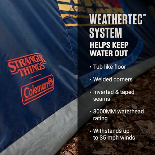 Coleman Stranger Things Outdoor Gear Collection, Limited Edition Stranger Things & Coleman Upside Down Camping Assortment, Cooler/Chair/Tent/Sleeping Bag - style: 4p Tent