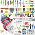 Fishing Lures Kit with Tackle Box Included Crankbait, Minnow, Spinnerbaits, Spoons, Soft Lures, Jigs, Hooks, Bait Rigs, Weights Sinkers, Topwater Lures Freshwater Saltwater 346/353Pcs - color: 353pcs