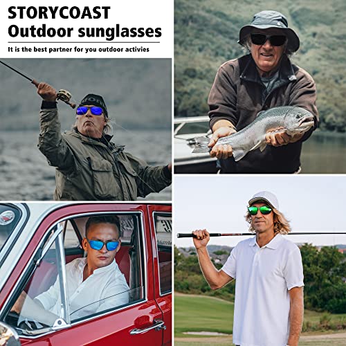 STORYCOAST Polarized Sports Sunglasses for Men Women Unbreakable Frame Cycling Fishing Driving - color: 3pack Black+clear Gray Frame/Gray+clear Gray Frame/Blue