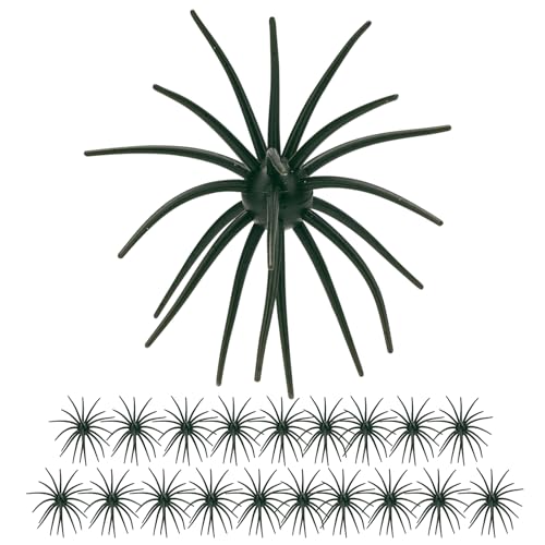 QualyQualy Urchin Bait for Bass Fishing, Floating TPE Creature Lures - 2.5'' / 3.6''/ 4'' /5.1'' Multi-Tentacle Soft Plastic Bait for Bass, Walleye, Pike - color: #02 Green Pumpkin, size: XS-20pcs