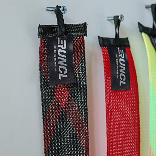 RUNCL Fishing Rod Sleeves & Reel Bags, Spinning/Casting Rod Socks & Spinning/Baitcasting Reel Covers - Protection Solution, Space Saver, Perfect Storage - Fishing Pole Sleeves & Reel Pouch (2 Pack) - color: Spinning Rod Sleeves*2pcs,(Red & Black)