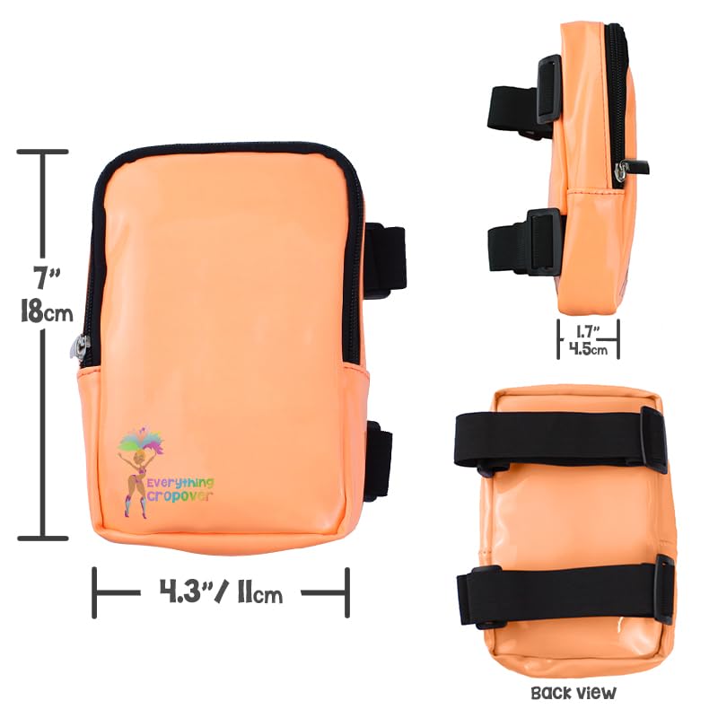 Glossy Thigh Bag | Leg Harness for Women | Outdoor Leg Pouch | Carnival Hiking Travel Fanny Pack with Adjustable Straps | Peach - color: Peach