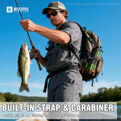 Booms Fishing 59" Fish Ruler: Foldable Fishing Ruler - Waterproof Fish Measuring Tape with Bump Board - Saltwater Fishing Measuring Tool for Angler, RL4 Red - color: Red with white