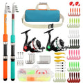 Fishing Rod Reel Combo Telescopic Fishing Pole Spinning Reel with Baits Hooks Storage Bag Compact Collapsible Fishing Pole Starter Kit for Kids Youth Adults Travel Fishing Gear