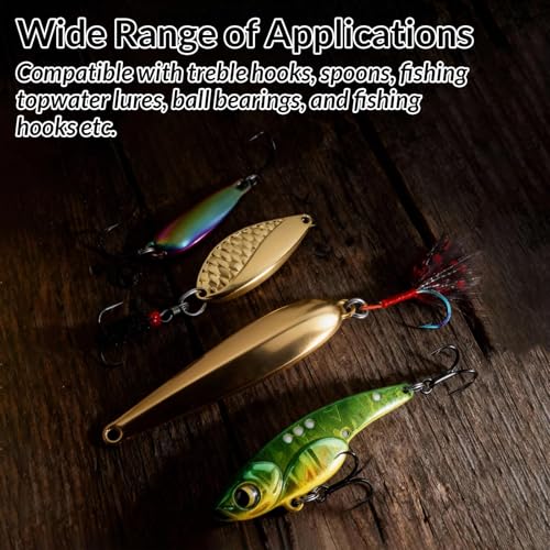 FishTrip Split Rings Fishing 200Pcs Stainless Steel Heavy Duty Split Ring Pliers Saltwater Treble Hooks Terminal Tackle Connector (1#_100pcs) - size: 1#_100pcs