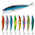Fishing Lures Kit Crankbait Minnow Jerkbaits Popper Lures Shadllow Deep Diving Swimbaits Pencil Walleye Lures Artificial Hard Fishing Baits for Bass Trout Redfish Saltwater Freshwater - color: Suspending Minnow-8pcs