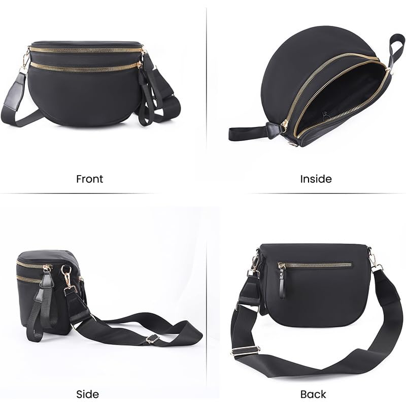 Checkered Crossbody Bum Bags for Women Nylon Checkered Purse Checkerboard Fanny Pack - color: D02-white