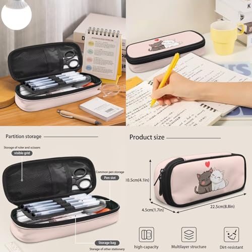 4Pcs Kid's Backpack Set Cute Cartoon Cat Schoolbag with Lunch Bag Pencil Case and Water Bottle Holder for Elementary School Bag Bookbag 17 Inch Daypack Pink - color: Cat