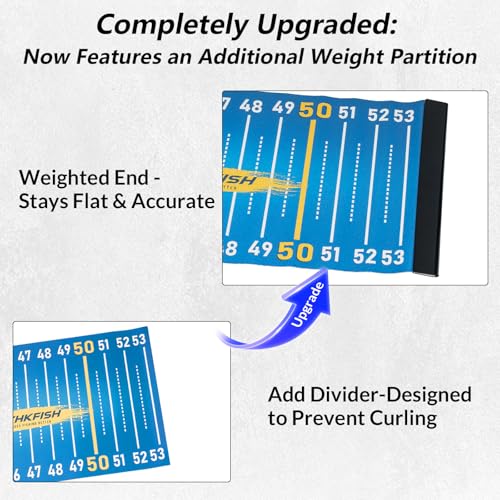 THKFISH 53in Fish Ruler with Measuring Board, Portable Waterproof Folding Fishing Ruler Fish Measuring Tape for Boat, Kayak, Coolers, Yacht and Workbench (Blue) - color: Blue