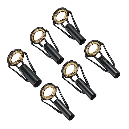 PATIKIL Fishing Rod Tip Repair Kit Stainless Steel Pole Ring Guide Replacement for Saltwater Freshwater Fishing - color: Golden, size: 4.2-5.5mm