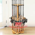Ghosthorn Fishing Rod Holders for Garage 360 Degree Rotating Fishing Pole Rack, Floor Stand Holds up to 16 Rods Wood Fishing Gear Equipment Storage Organizer, Fishing Gifts for Men Women - style: nature-new