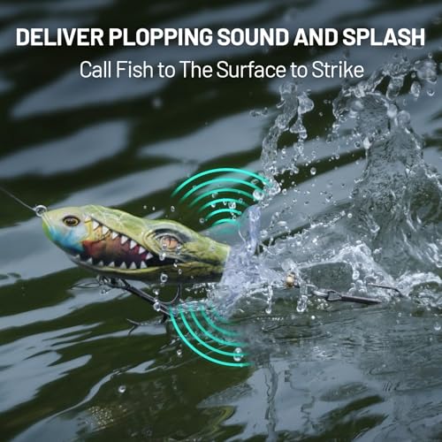 Handing Topwater Fishing Lure 3 Pieces Bass Fishing Lure with Mustad Hook, Lifelike Swimbait for Pike Catfish, for Anglers, 1/2oz, 3/4oz and 1oz - color: A2-3.9in 3/4oz
