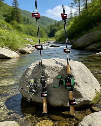 6 Pcs Fishing Rod Straps, Hook and Loop Fishing Rods Ties Rod Wraps, Stretchy Neoprene Pole Straps, Pole Belts for Casting Rods Spinning
