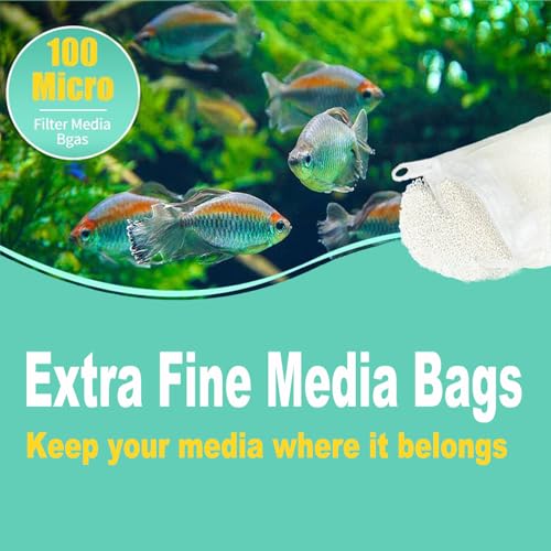 AQUANEAT Aquarium Filter Media Bags 15pcs Fish Tank Extra Fine 100 Micron Mesh Bags with Plastic Zipper for Activated Carbon (3" x 4") - size: 3" x 4"