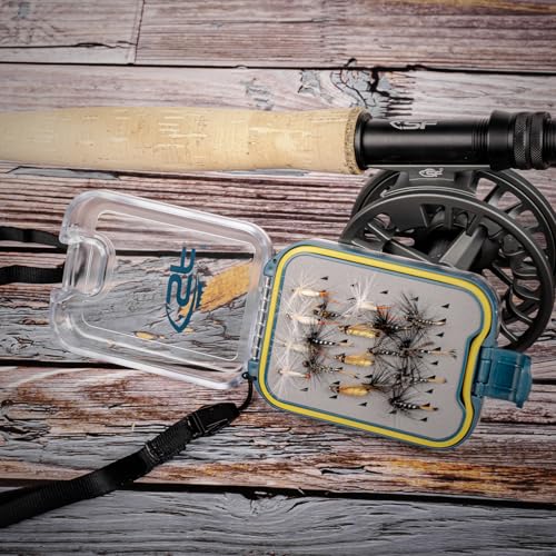 SF Plastic Waterproof Pocket Fly Fishing Box Double Side Clear Lid Easy Grip Foam with Lanyard Mini Fly Box - style: Easy Grip Foam-Lanyard