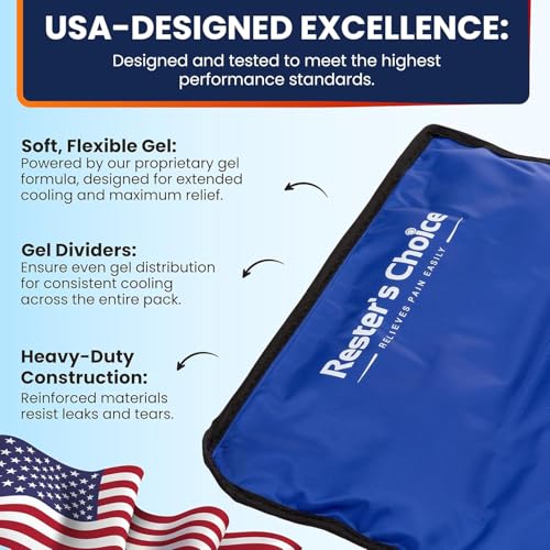 Rester's Choice Extra-Large Gel Ice Pack (13" x 21.5") - Reusable, Flexible, Durable - Ideal for Back, Shoulder, Knee (Lavender, 1 Pack, X-Large) - color: Lavender, size: 13x21.5 Inch (Pack of 1)