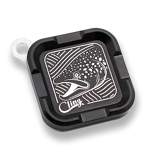 Cling Fishing Products Mag Grab® Mini – Compact Magnetic Fly Holder/Fly Patch & Organizer for Fly Fishing Vest, hat, Waders and Fishing Packs (Brown Town, Black) - color: Black, style: Brown Town