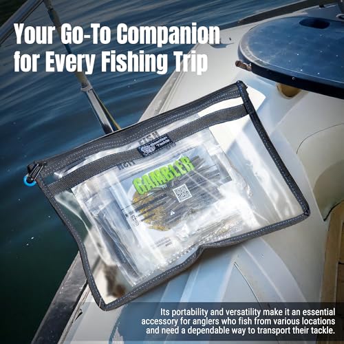 Reaction Tackle Clear Tackle Storage Bags, Water Resistant Zippered Paks for Bait, Lures, and Soft Plastics, Heavy Duty TPU with Reinforced Sides for Boats and Kayaks, 14x9 in, 4-Pack - size: 14x9 in, 4-Pack