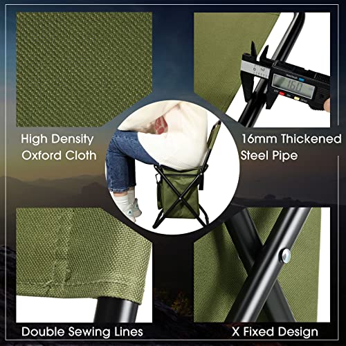 Jerify 2 Pcs Fishing Chair with Cooler Bag Multi-Function Foldable Compact Fishing Stool Hunting Chair Portable Backrest Stool with Folding Backpack for Finishing Camping Hunting Travel(Green) - color: Green