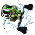 Baitcasting Reel Fishing Reel 18+1 Ball Bearing 7.2:1 Gear Ratio 9 Gear Braking Baitcaster Dual Handle Nylon Heavy Duty 10KG Fishing Reel. - color: Right Hand