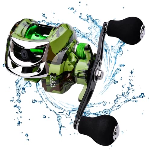 Baitcasting Reel Fishing Reel 18+1 Ball Bearing 7.2:1 Gear Ratio 9 Gear Braking Baitcaster Dual Handle Nylon Heavy Duty 10KG Fishing Reel. - color: Right Hand