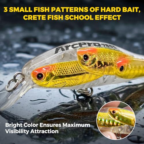 Fishing Lures Minnow Fishing Jerkbait Hard Bait, Noisy Wiggling and Vibrating Actions for More Bites, Deep Diving Swimbait Hard JerkBaits for Bass Pike Trout Walleye Freshwater Saltwater - color: Plecoglossus Altivelis