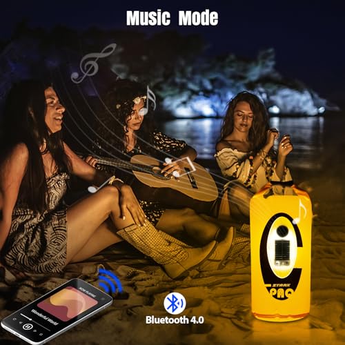 Qoolife Dry Bag Waterproof with Solar Bluetooth Speaker & Light - 10L/20L Roll Top Dry Sack Keeps Gear Dry for Men Women Kayaking, Beach, Rafting, Boating, Hiking, Camping and Fishing - color: Yellow with BT Speaker, size: 10L