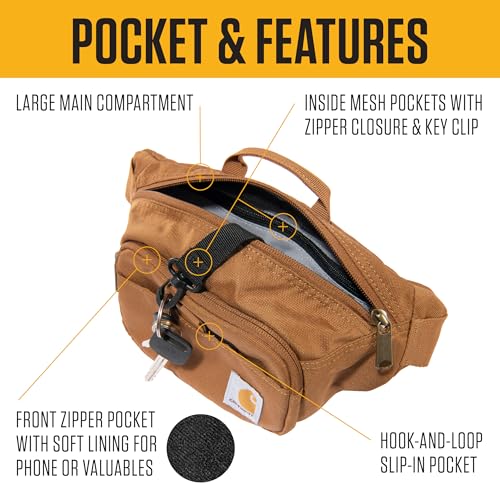 Carhartt Classic Adjustable Sling Bag, Durable, 600-Denier Water Resistant Hip Pack - color: Essential Waist Pack (Black)