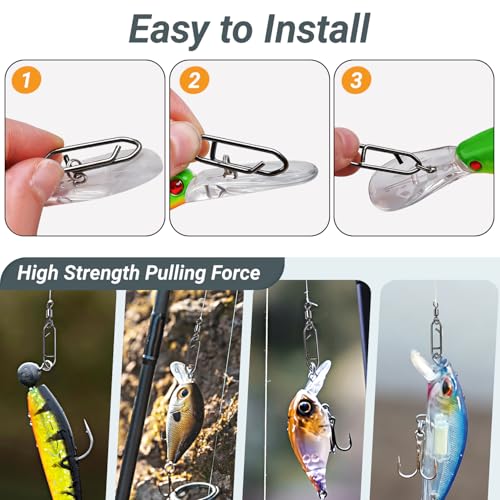 QISHUO Stainless Steel Fishing Swivels Lure Tackle Clips Snap Swivels Strength Barrel Saltwater Swivel Fishing Rolling Black Nickel - size: Size 1/0+L (111lb) 50 pcs