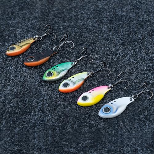 TRUSCEND Vibespinner Easy Catch Fishing Lures with BKK Hooks, Tail Spinner Baits with 4 Actions, Vibrating Swimming Flashing & Jigging for More Bites, Spoon Lures for Bass Trout Crappie Walleye Pike - color: C2-1/8oz-1"