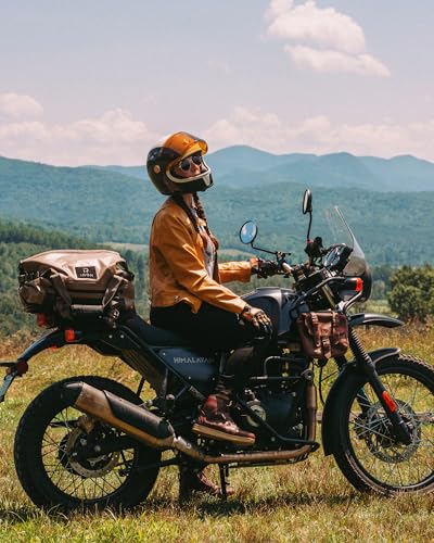 IRON JIA'S Motorcycle Dry Bag - Waterproof Duffle & Luggage Tail Bag Saddle Bags with Roll Top Closure, Shoulder Straps, Inner Pocket and Mesh Pocket (Brown, 50L) - color: Brown, size: 50L
