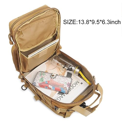 HAOMUK Tactical Sling Bag Pack Military Rover Shoulder Sling Backpack EDC Molle Assault Range Bag - color: Khaki