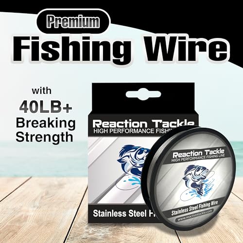 Reaction Tackle Stainless Steel Trolling Line - 30 Lb Marine Grade Single Strand Wire for Deep Trolling, Diving Disks and Toothy Saltwater and Freshwater Fish - size: 30 Lb / 300 Foot