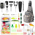 Sosation 134 Pcs Fishing Tool Fishing Tackle Box Kit and Equipment for Adults Beginner Gift, Hook Remover, Pliers Kit, Backpack Tackle Container Lures, Lip Gripper, Weigh Scale - color: Digital Pattern