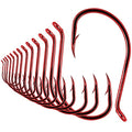 Octopus-Hook-Fishing-Beak-Circle-Hooks-Freshwater-Red-Black-100-50 Pack - color: 1-Red, size: Size:8 100-Pack